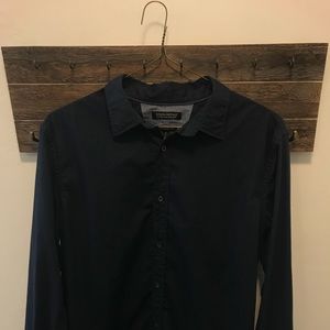 Banana Republic Navy Long-Sleeve Dress Shirt